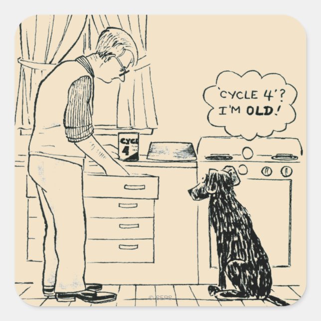 Dog Getting Older Square Sticker (Front)