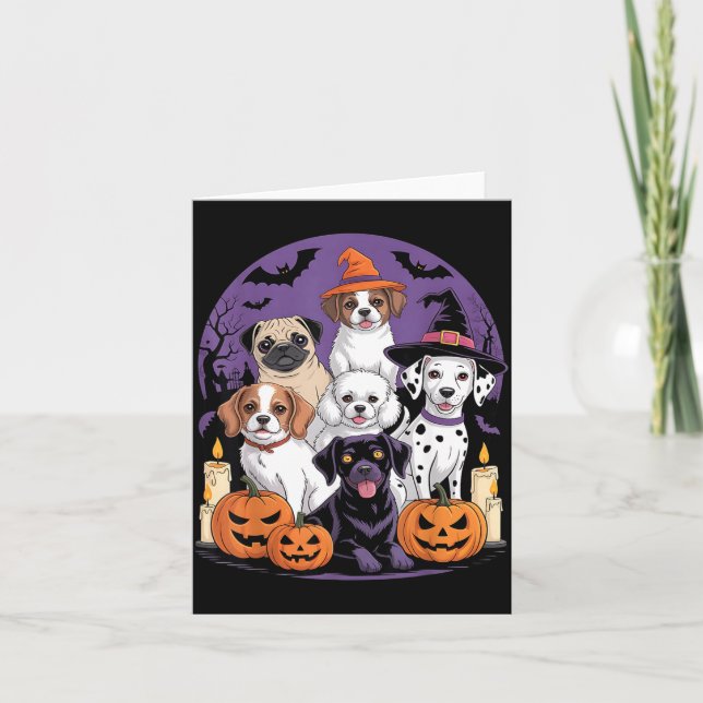 Dog Ghost Cute Dog Dressed As Ghost Funny Card (Front)