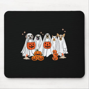 Dog Ghost Cute Dog Dressed As Ghost Funny Mouse Pad