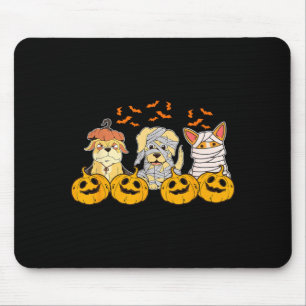 Dog Ghost Cute Dog Dressed As Ghost Funny Mouse Pad