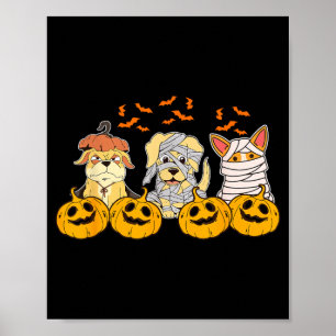 Dog Ghost Cute Dog Dressed As Ghost Funny Poster