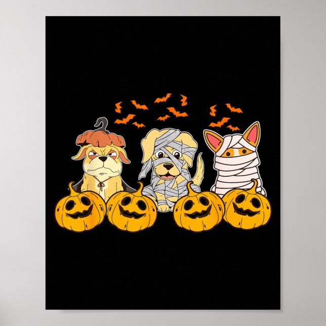 Dog Ghost Cute Dog Dressed As Ghost Funny Poster (Front)
