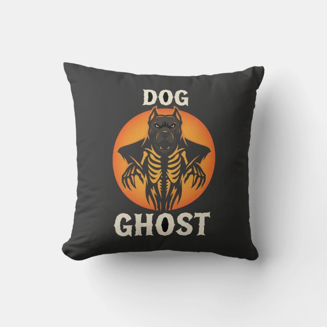 Dog Ghost Halloween Horror Vector Cushion (Front)