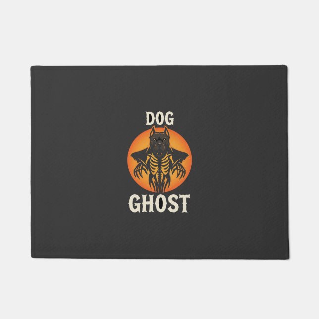 Dog Ghost Halloween Horror Vector Doormat (Front)