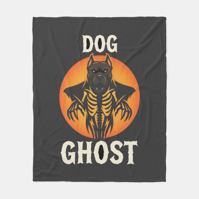 Dog Ghost Halloween Horror Vector Fleece Blanket (Front)
