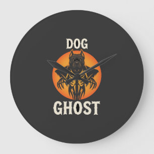 Dog Ghost Halloween Horror Vector Large Clock