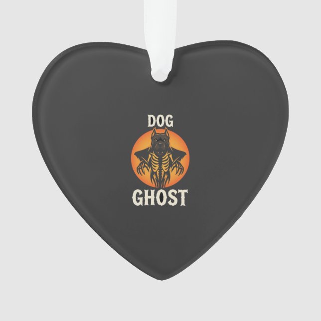 Dog Ghost Halloween Horror Vector Ornament (Front)