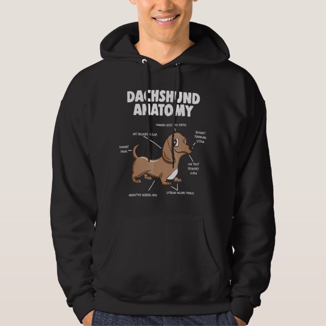 Dog Gift | Anatomy Dachshund  Funny Weiner Hoodie (Front)