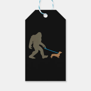 Dog Gift Bigfoot Walking Dachshund Gift Tags