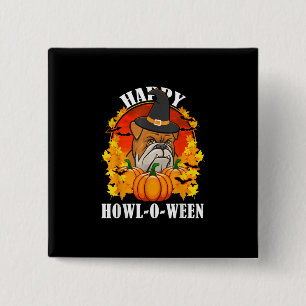 Dog Gift   Bulldog Halloween Gift For Dog Lovers 15 Cm Square Badge