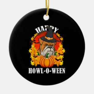 Dog Gift Bulldog Halloween Gift For Dog Lovers Ceramic Tree Decoration