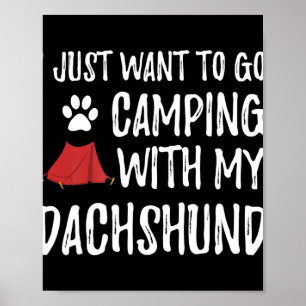 Dog Gift Camping With My Dachshund Poster