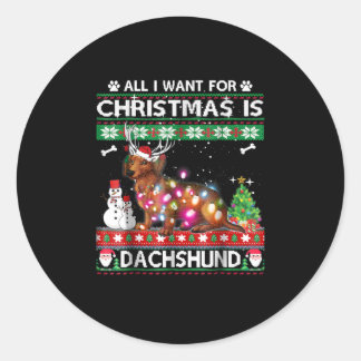 Dog Gift | Christmas Is Dachshund Classic Round Sticker