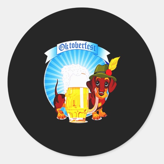 Dog Gift | Dachshund Cool Classic Round Sticker (Front)