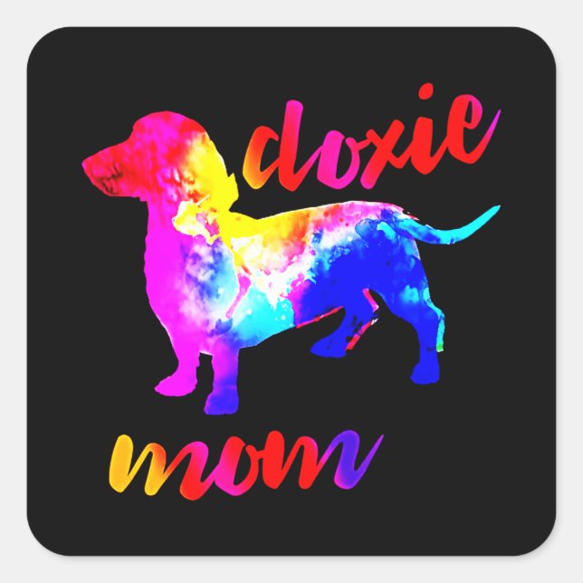 Dog Gift | Dachshund Doxie Mum Square Sticker (Front)