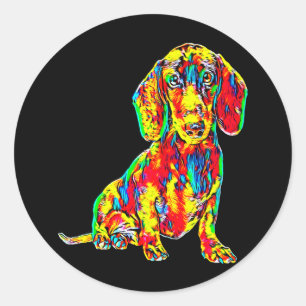 Dog Gift   Dachshund Full Colour Nice Classic Round Sticker