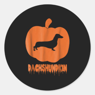 Dog Gift   Dachshundkin Pumpkin Classic Round Sticker