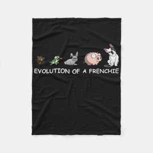 Dog Gift   Evolution Of A Frenchie Fleece Blanket