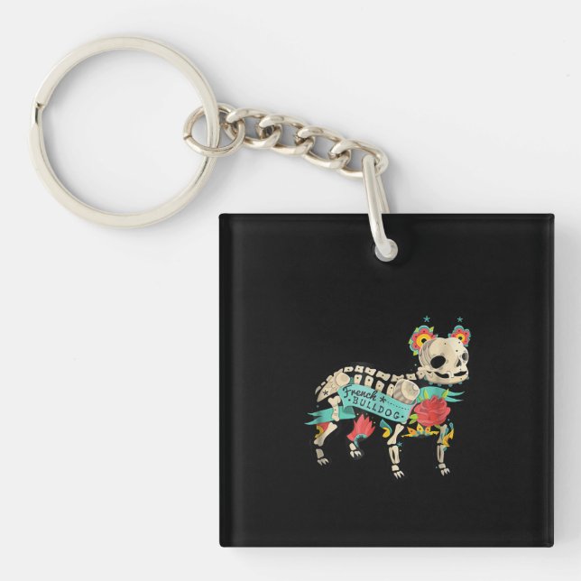 Dog Gift | French Bulldog Cool Key Ring (Front)
