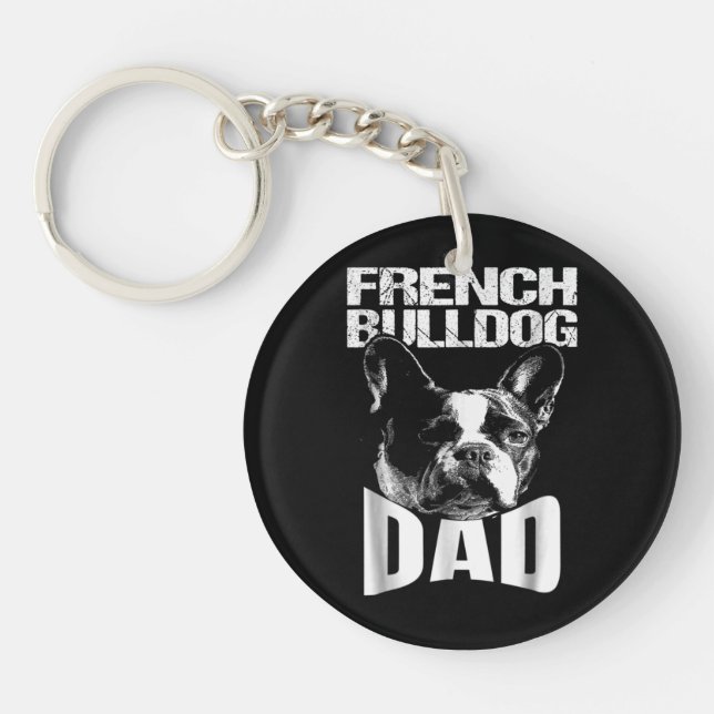 Dog Gift | French Bulldog Dad Key Ring (Front)