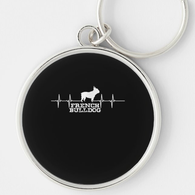 Dog Gift | French Bulldog Heart Key Ring (Front)