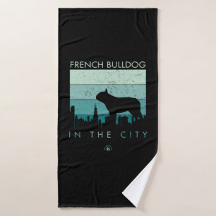 Dog Gift French Bulldog In The City Bath Towel