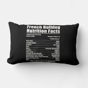 Dog Gift   French Bulldog Nutrition Facts Lumbar Cushion
