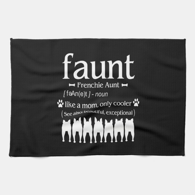 Dog Gift | Frenchie Aunt - Like Mum Only Cooler Tea Towel (Horizontal)