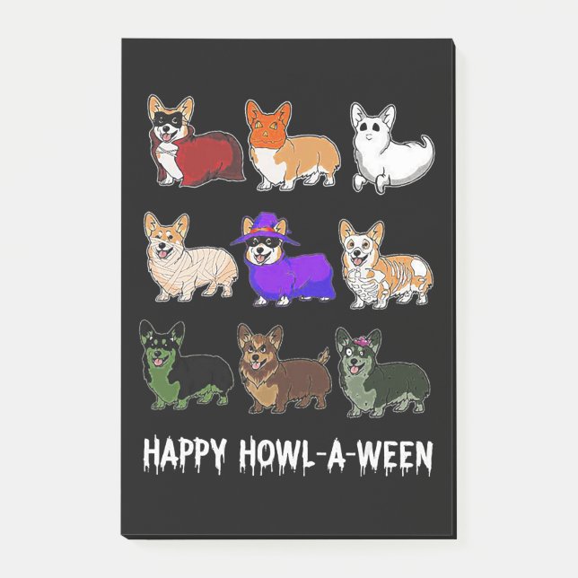 Dog Gift | Funny Corgi Dog Halloween Post-it Notes (Front)