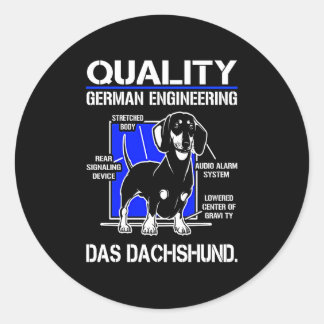 Dog Gift | German Engineering Das Dachshund Classic Round Sticker