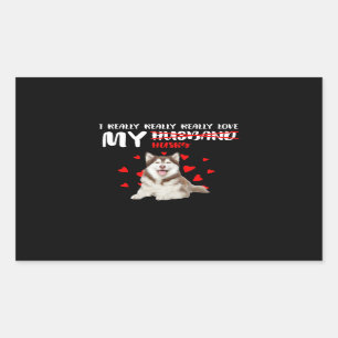 dog gift   I Really Really Love My Husky Rectangular Sticker