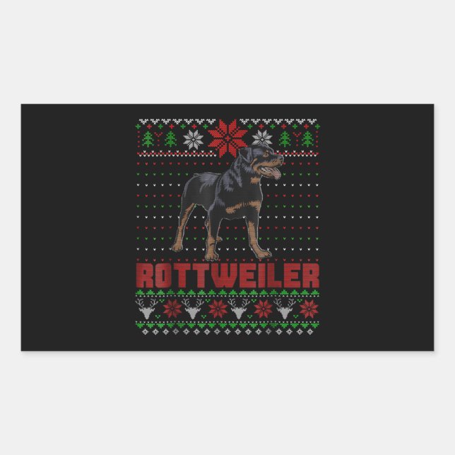 Dog Gift| Merry Christmas my Rottweiler Rectangular Sticker (Front)