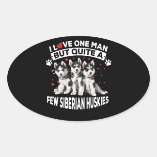 dog gift | Ouite A Dog Few Siberian Husky Oval Sticker