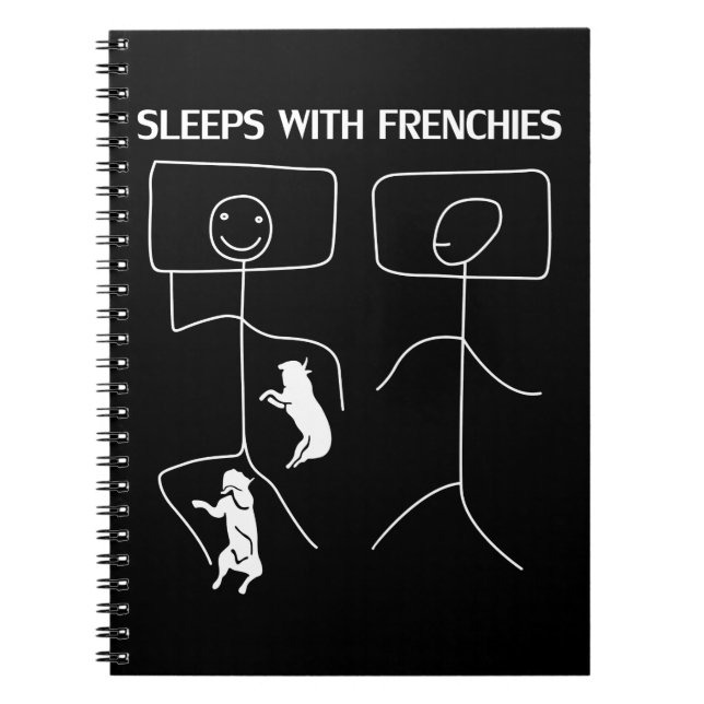 Dog Gift | Sleeps With Frenchies Notebook (Front)