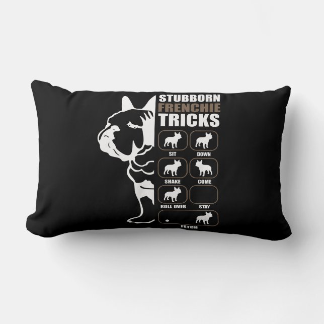 Dog Gift | Stubborn Frenchie Tricks Lumbar Cushion (Front)