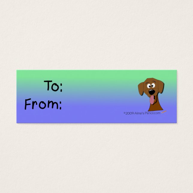 Dog Gift Tag (Green and Blue) (Front)