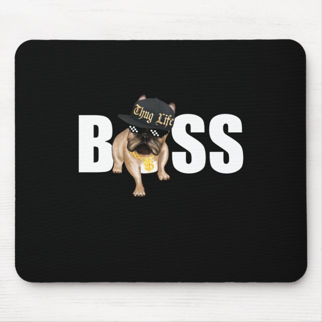 Dog Gift | Thug Life French Bulldog Mouse Pad (Front)