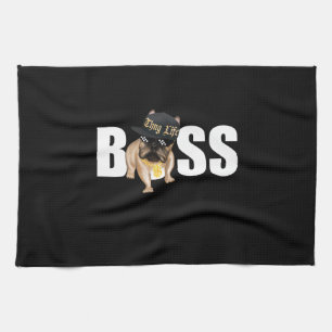 Dog Gift Thug Life French Bulldog Tea Towel