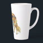 Dog Gift Vibrant Colorful Saluki Dog Design Latte Mug<br><div class="desc">Bright vibrant colorful Saluki dog in stunning rainbow tones — graceful Persian Greyhound with flowing fur in gold, orange, blue and multicolored explosion! Perfect for Saluki lovers, sighthound fans, dog moms and dads. Great gift for owners of this ancient elegant breed (Gazelle Hound). Looks amazing on t-shirts, mugs, posters, phone...</div>