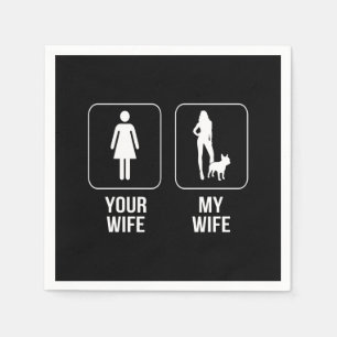 Dog Gift Your Wife - My Wife French Bulldog Napkin