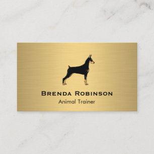 Dog Gold Metallic Backdrop Business Card
