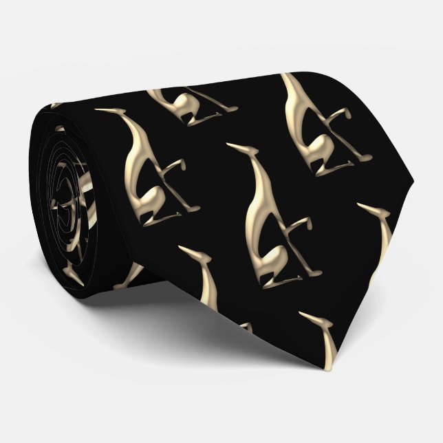 Dog Gold Pattern Tie (Rolled)