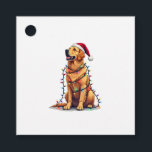 Dog Golden Retriever Santa Christmas Xmas Lights ( Favour Tags<br><div class="desc">Dog Golden Retriever Santa Christmas Xmas Lights (3)</div>