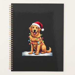 Dog Golden Retriever Santa Christmas Xmas Lights ( Planner