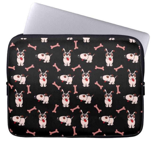 Dog Gone Cute - On Black Laptop Sleeve (Front)