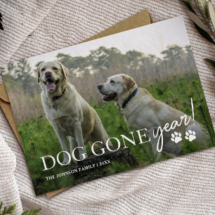 Dog Gone Year Family Photo Christmas Holiday Card
