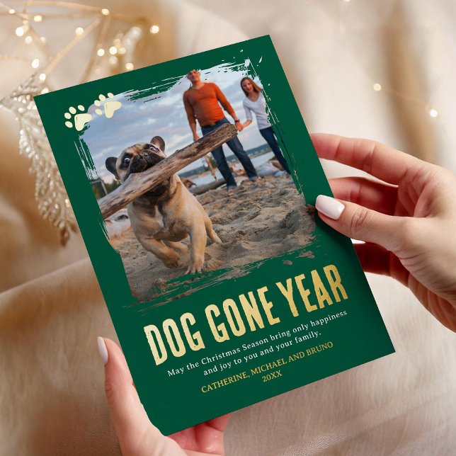 Dog Gone Year Green Photo Christmas (Creator Uploaded)