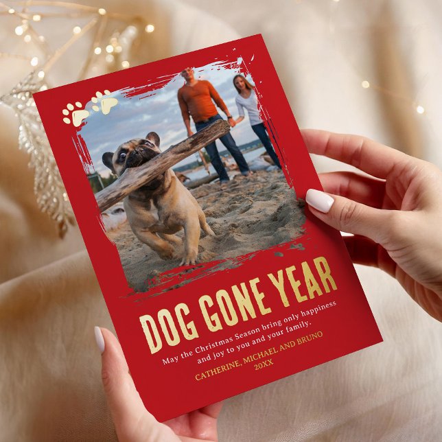 Dog Gone Year Red Photo Christmas (Creator Uploaded)