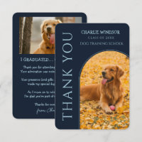 Dog Graduation Pet Photo Navy Blue & Baby Blue