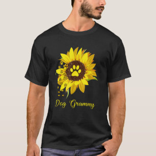 Dog Grammy Sunflower Gift Love Dogs and Flowers f T-Shirt